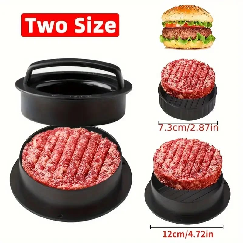 Prensa y Molde de Hamburguesas 3 en 1 para rellenas. Perfecta para carne y pollo. Utensilio de cocina.