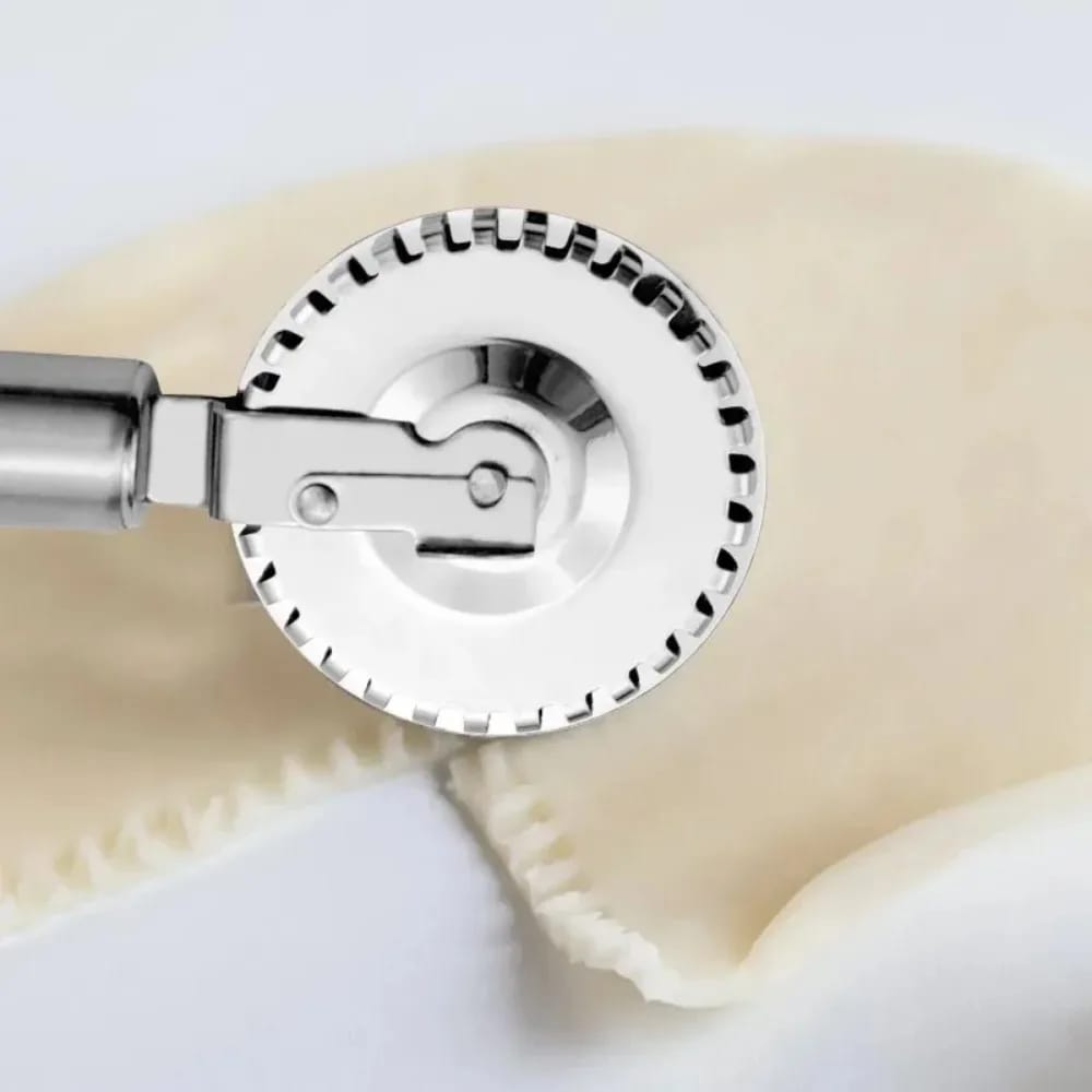 Rodillo cortador y sellador de masa doble cara. Utensilio multifunción para ravioles, empanadas y decorar bordes con encaje.
