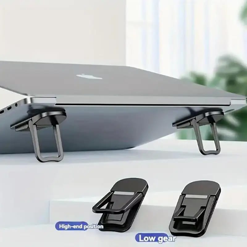 2 Soportes Mini Plegables para Laptop Portátil, Elevador de Teclado con 2 Ángulos Ajustables, Autoadhesivo Invisible