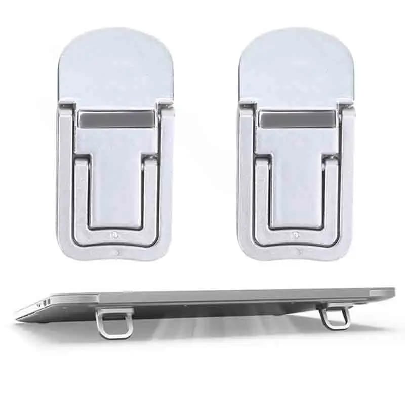 2 Soportes Mini Plegables para Laptop Portátil, Elevador de Teclado con 2 Ángulos Ajustables, Autoadhesivo Invisible