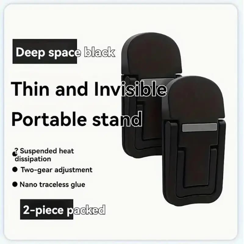 2 Soportes Mini Plegables para Laptop Portátil, Elevador de Teclado con 2 Ángulos Ajustables, Autoadhesivo Invisible