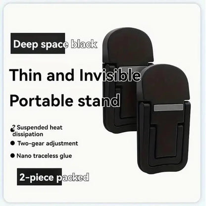 2 Soportes Mini Plegables para Laptop Portátil, Elevador de Teclado con 2 Ángulos Ajustables, Autoadhesivo Invisible