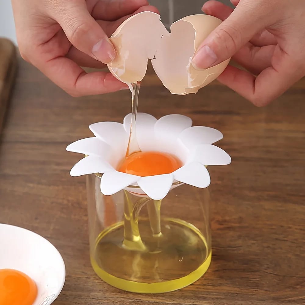 Separador de Claras y Yemas de Huevo con Diseño Floral Lindo, Utensilio de Cocina para Repostería.