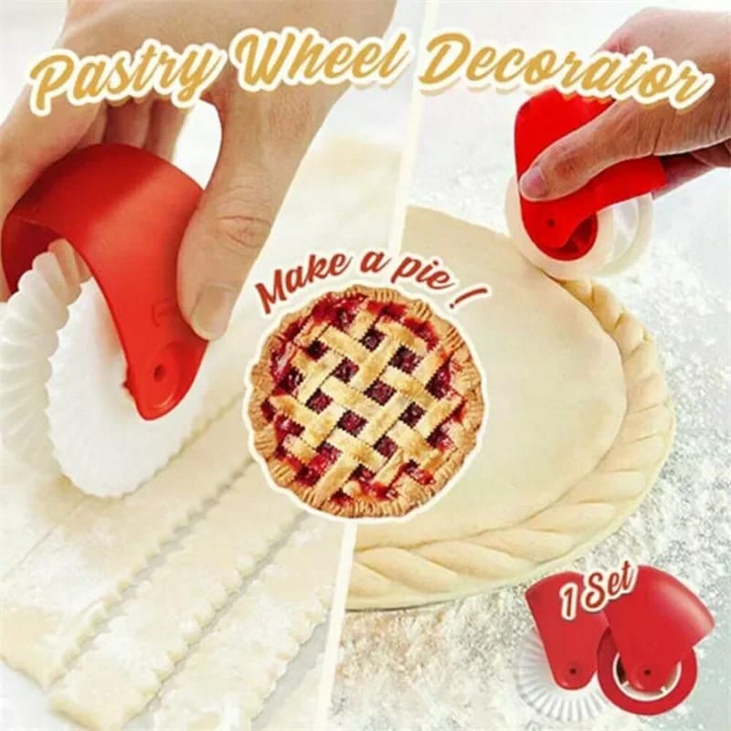 Cortador de masa con rueda de plástico para repostería, pizza y tartas. Herramienta para celosía y decoración de bordes, ideal para cocina y horneado.