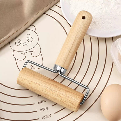 Rodillo de amasar de madera para repostería, ideal para estirar masas de tortas, pizzas, panqueques y galletas. Un utensilio esencial para tu cocina.