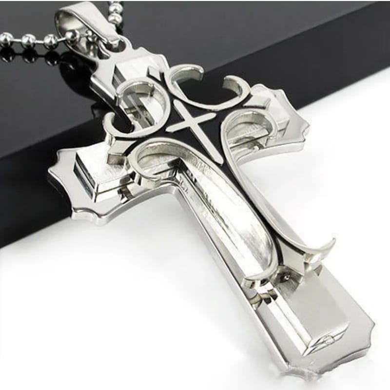 Collar de Cruz para Hombre, Chapado en Oro, Joyería Cristiana, Regalo para Fiestas o Aniversarios