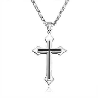 Collar de Cruz para Hombre, Chapado en Oro, Joyería Cristiana, Regalo para Fiestas o Aniversarios