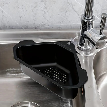 Canasto filtro escurridor de acero inoxidable para fregadero de cocina, ideal para residuos y restos de comida.
