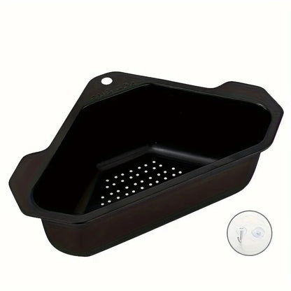 Canasto filtro escurridor de acero inoxidable para fregadero de cocina, ideal para residuos y restos de comida.