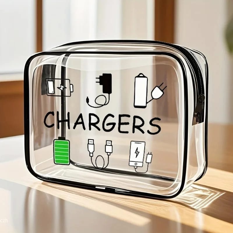 Bolso Organizadora de Viaje de Gran Capacidad, Neceser Portátil Transparente con Cierre, ideal para Maquillaje y Electrónica.