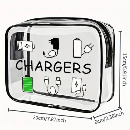 Bolso Organizadora de Viaje de Gran Capacidad, Neceser Portátil Transparente con Cierre, ideal para Maquillaje y Electrónica.