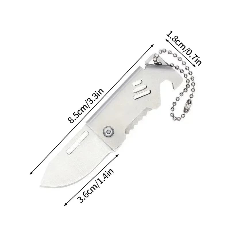Mini Navaja Plegable de Acero Portátil para Camping y Supervivencia. Cuchillo de Bolsillo, Llavero y Autodefensa.