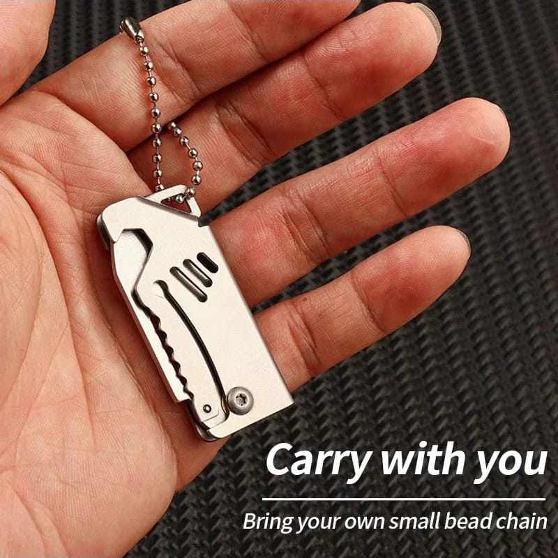Mini Navaja Plegable de Acero Portátil para Camping y Supervivencia. Cuchillo de Bolsillo, Llavero y Autodefensa.