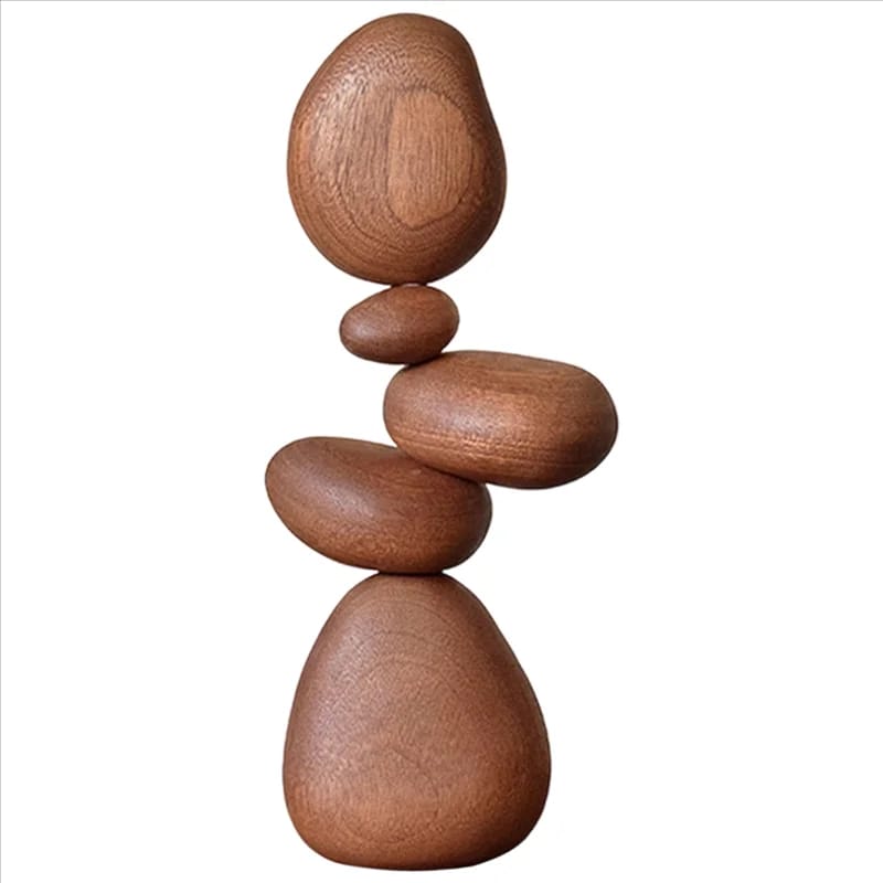 Adornos de Pared Modernos de Madera Sólida con Forma de Piedras, Estilo Nórdico, Arte Divertido, Puzzle Decorativo para el Hogar, Ideal para Descomprimir.