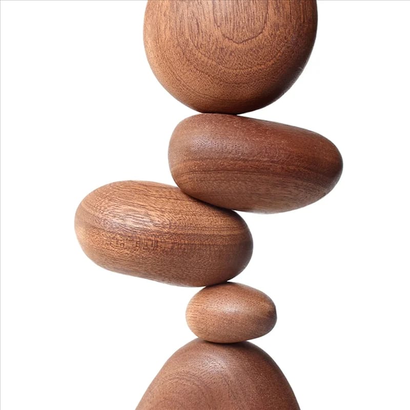 Adornos de Pared Modernos de Madera Sólida con Forma de Piedras, Estilo Nórdico, Arte Divertido, Puzzle Decorativo para el Hogar, Ideal para Descomprimir.
