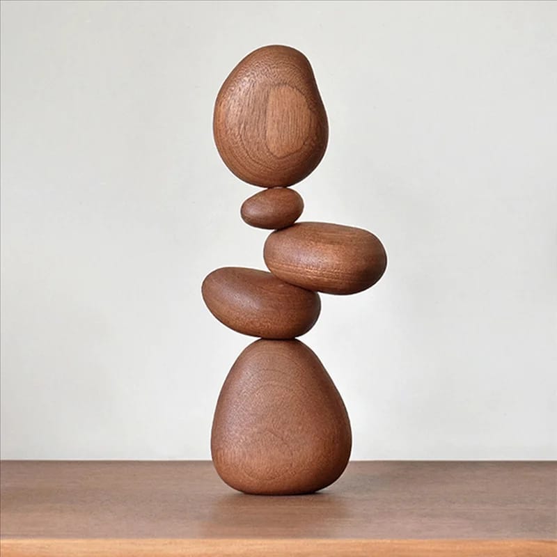 Adornos de Pared Modernos de Madera Sólida con Forma de Piedras, Estilo Nórdico, Arte Divertido, Puzzle Decorativo para el Hogar, Ideal para Descomprimir.