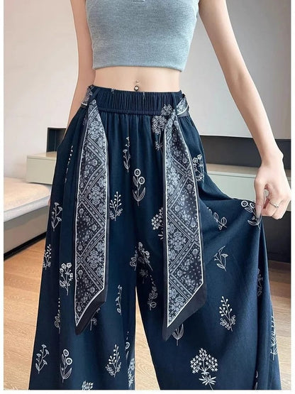 Pantalón de Mujer Retro Cómodo Estampado. Liviano, Transpirable y de Moda para Oficina. Nueva Colección.