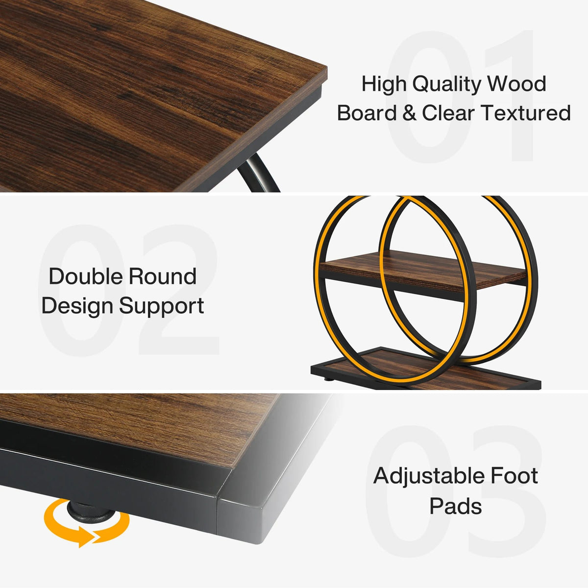 Mesa auxiliar Tribesigns, mesa de arrime angosta de madera con 3 estantes de guardado. Estilo industrial, ideal para sofá o rincón.