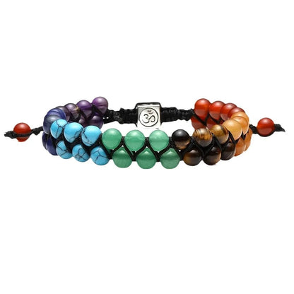 Pulsera Ajustable de Piedras Naturales 7 Chakras. Ideal para Yoga, Meditación, Relajación y Reducir la Ansiedad. Para Mujeres.