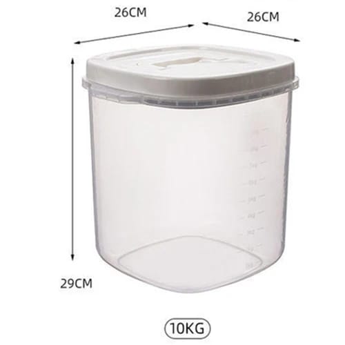 Contenedor de Arroz Transparente, A Prueba de Insectos y Humedad, Recipiente Sellado para Harina, Granos y Comida de Mascotas.