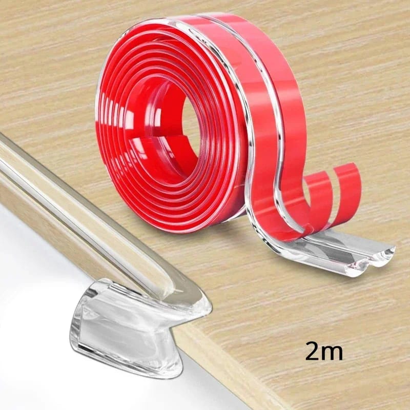 Protector de Bordes y Esquinas para Muebles 1/2/3M. Tira Transparente Autoadhesiva Suave Antigolpes para Seguridad Infantil y Bebés.