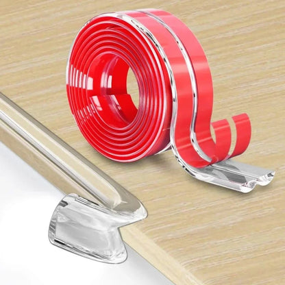 Protector de Bordes y Esquinas para Muebles 1/2/3M. Tira Transparente Autoadhesiva Suave Antigolpes para Seguridad Infantil y Bebés.