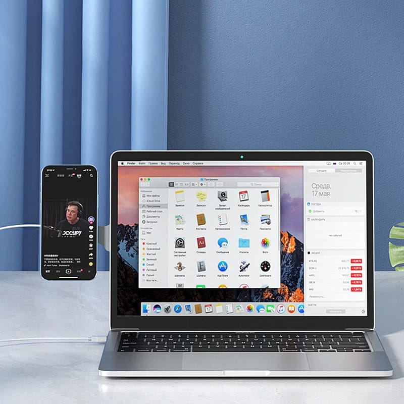 Soporte Magnético para Celular en Pantalla de Laptop, Compatible con Magsafe para iPhone 15 14, Plegable y Ajustable, Montaje Lateral para Pantalla Adicional