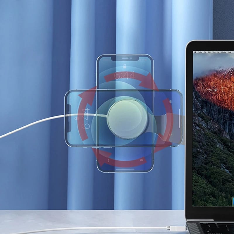 Soporte Magnético para Celular en Pantalla de Laptop, Compatible con Magsafe para iPhone 15 14, Plegable y Ajustable, Montaje Lateral para Pantalla Adicional