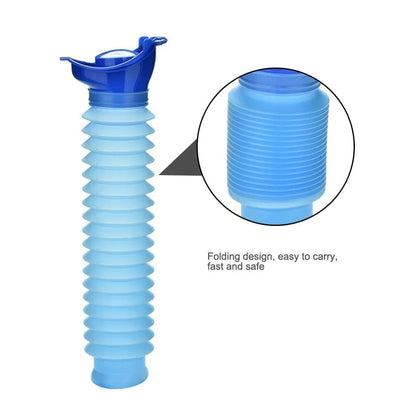 Orinal portátil plegable de 750ml para adultos y niños. Botella urinaria para viajes, auto, camping y emergencias.