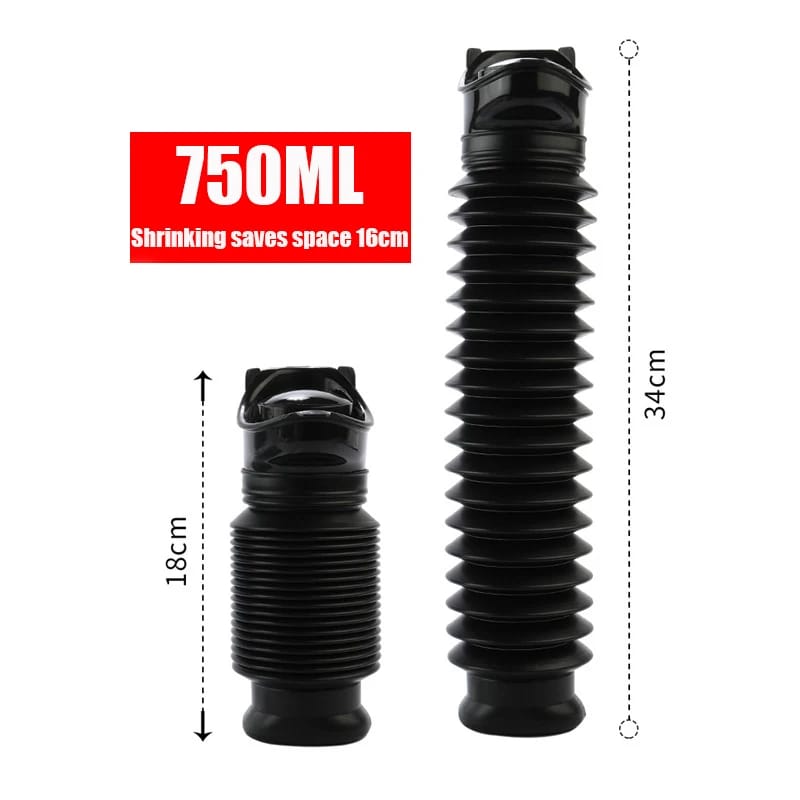 Orinal portátil plegable de 750ml para adultos y niños. Botella urinaria para viajes, auto, camping y emergencias.