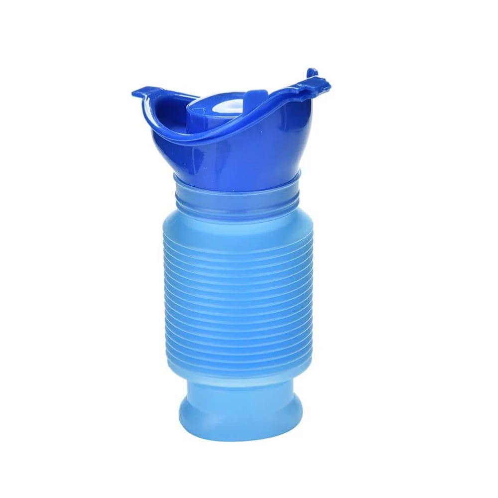 Orinal portátil plegable de 750ml para adultos y niños. Botella urinaria para viajes, auto, camping y emergencias.