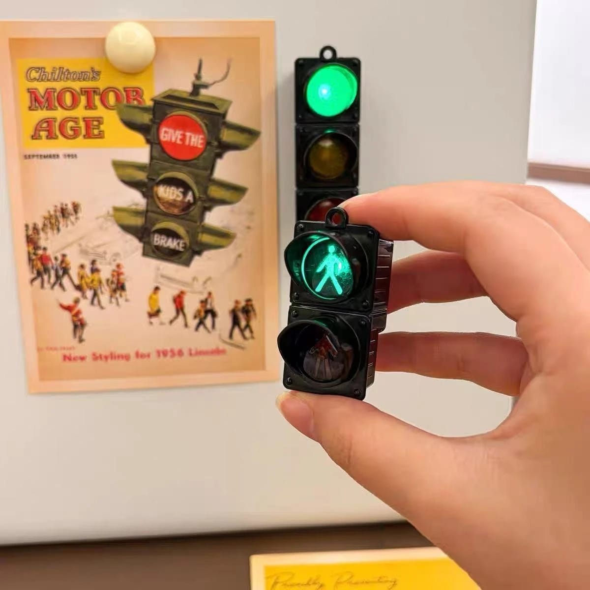 Nuevo Semáforo Magnético para Heladera, Juguete de Tráfico, Luz Peatonal Creativa y Accesorios de Decoración Magnéticos