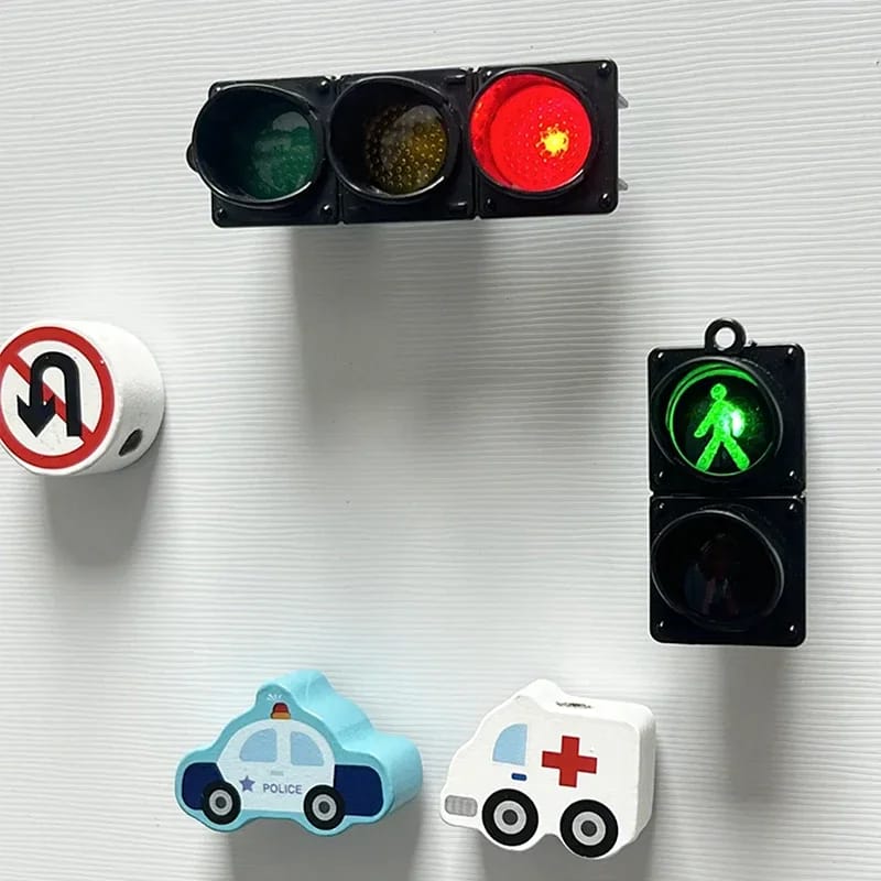 Nuevo Semáforo Magnético para Heladera, Juguete de Tráfico, Luz Peatonal Creativa y Accesorios de Decoración Magnéticos