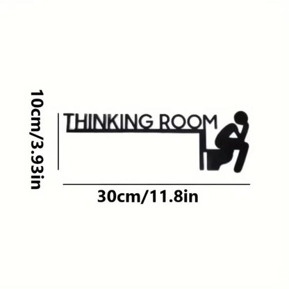 Señal Moderna de Metal para Puerta de Baño. Elegante Escultura de Pared "Thinking Room" para el Hogar. Arte Decorativo Colgante.