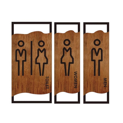 Señalización de Baño Simil Madera para Hombres y Mujeres. Cartel Decorativo para Puertas de Baño, Vestuario, Gimnasio o Dormitorio.