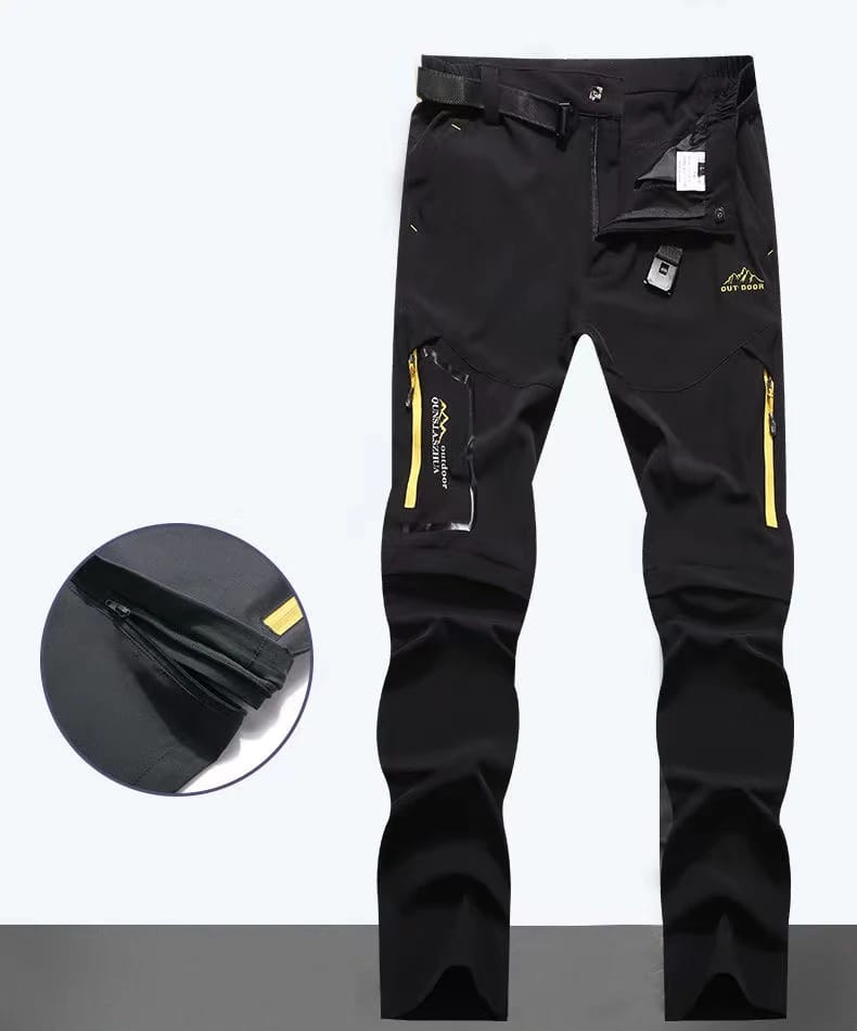 Pantalones Softshell Outdoor Hombre Verano, Elásticos, Finos, Impermeables. Ideales para Trekking, Senderismo, Camping, Pesca, Ciclismo. Desmontables.