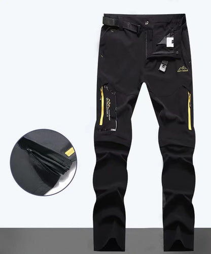 Pantalones Softshell Outdoor Hombre Verano, Elásticos, Finos, Impermeables. Ideales para Trekking, Senderismo, Camping, Pesca, Ciclismo. Desmontables.