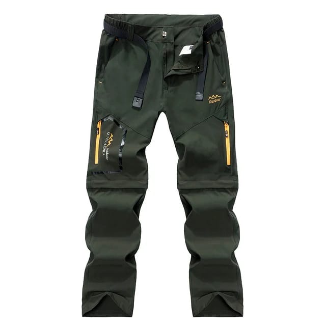 Pantalones Softshell Outdoor Hombre Verano, Elásticos, Finos, Impermeables. Ideales para Trekking, Senderismo, Camping, Pesca, Ciclismo. Desmontables.