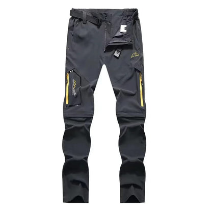 Pantalones Softshell Outdoor Hombre Verano, Elásticos, Finos, Impermeables. Ideales para Trekking, Senderismo, Camping, Pesca, Ciclismo. Desmontables.