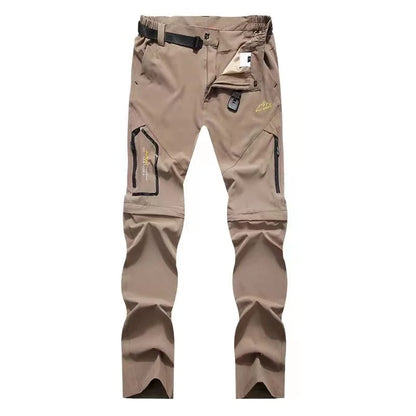 Pantalones Softshell Outdoor Hombre Verano, Elásticos, Finos, Impermeables. Ideales para Trekking, Senderismo, Camping, Pesca, Ciclismo. Desmontables.