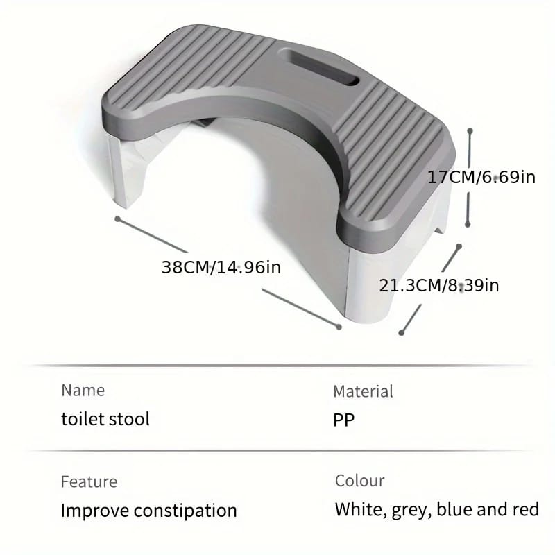 Taburete para inodoro de baño, cómodo y antideslizante. Ideal para adultos, niños y embarazadas como ayuda para postura en cuclillas.