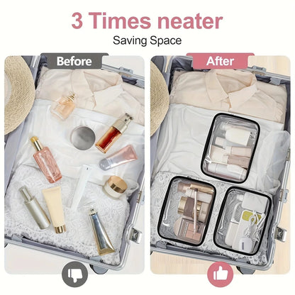 Bolso organizador de viaje para cosméticos y medicamentos, para mujer, gran capacidad. Transparente, fácil de limpiar, ideal para uso diario y viajes.