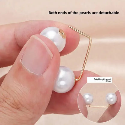 1/2/3/4 Pares de Clips Ajustables para Jeans con Perlas: Ajuste de Tobillo y Largo, Broche Anti-escote y Hebilla Multiuso.
