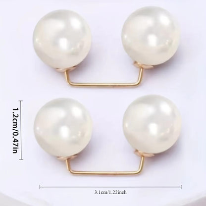 1/2/3/4 Pares de Clips Ajustables para Jeans con Perlas: Ajuste de Tobillo y Largo, Broche Anti-escote y Hebilla Multiuso.
