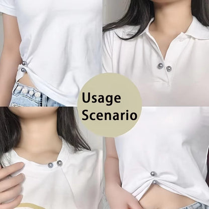 1/2/3/4 Pares de Clips Ajustables para Jeans con Perlas: Ajuste de Tobillo y Largo, Broche Anti-escote y Hebilla Multiuso.
