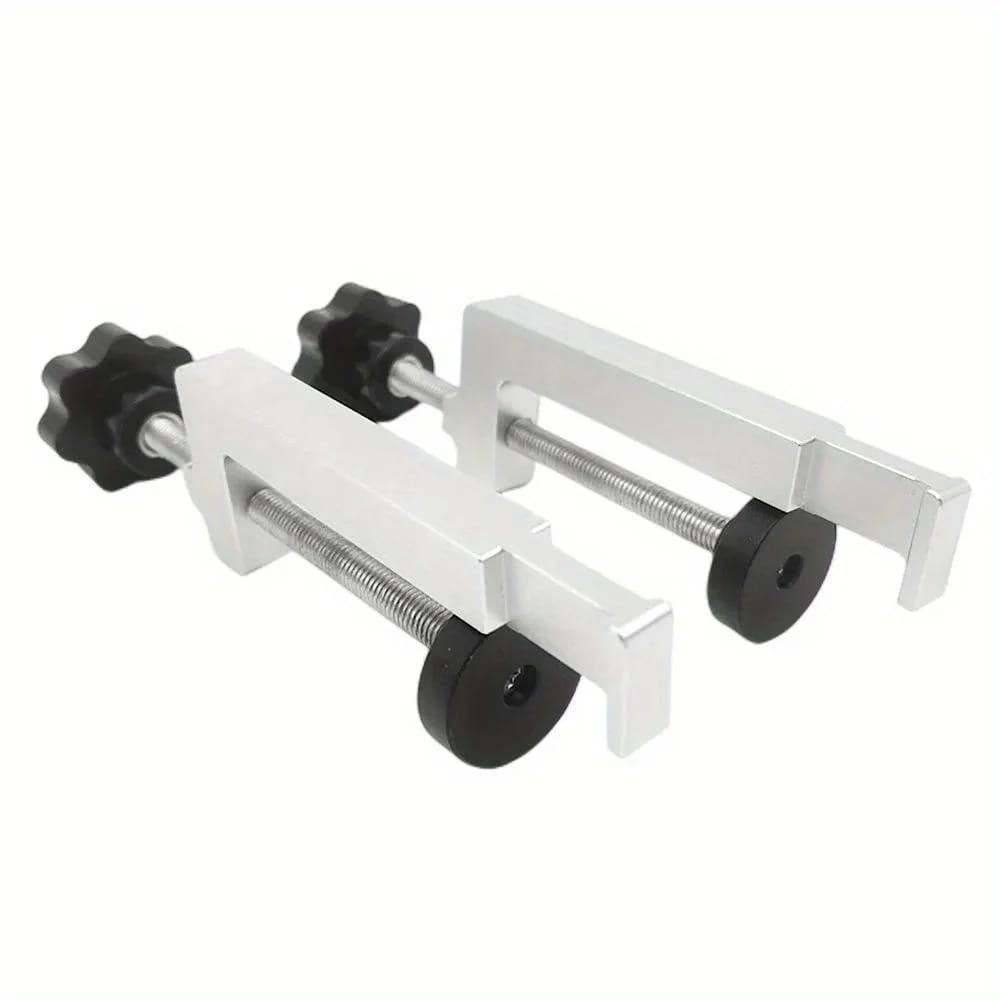 Set de 2 Abrazaderas de Mesa Universales para Guías / Ranura T / Rieles de Sierra. Abrazaderas Fijas de Aluminio para Banco de Trabajo de Carpintería.