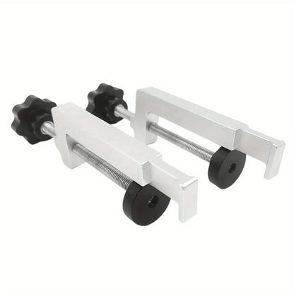 Set de 2 Abrazaderas de Mesa Universales para Guías / Ranura T / Rieles de Sierra. Abrazaderas Fijas de Aluminio para Banco de Trabajo de Carpintería.