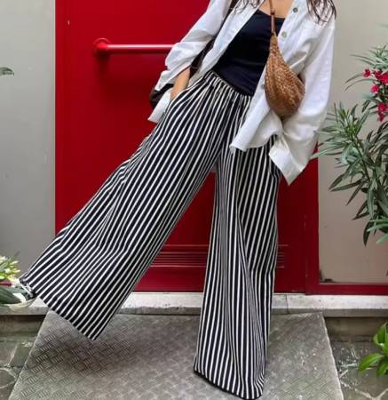 Pantalon dama pata de elefante rayado