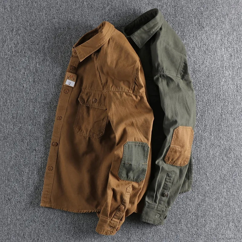 Camisa Hombre Con Parches en codos