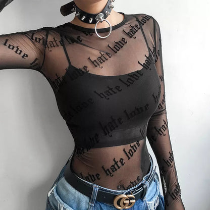 Remera dama ML  transparente letras